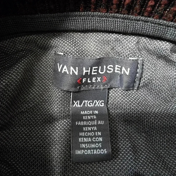 Van Heusen Flex Red Black Pull Over Button Long Sleeve Sweater XLARGE - Picture 4 of 4